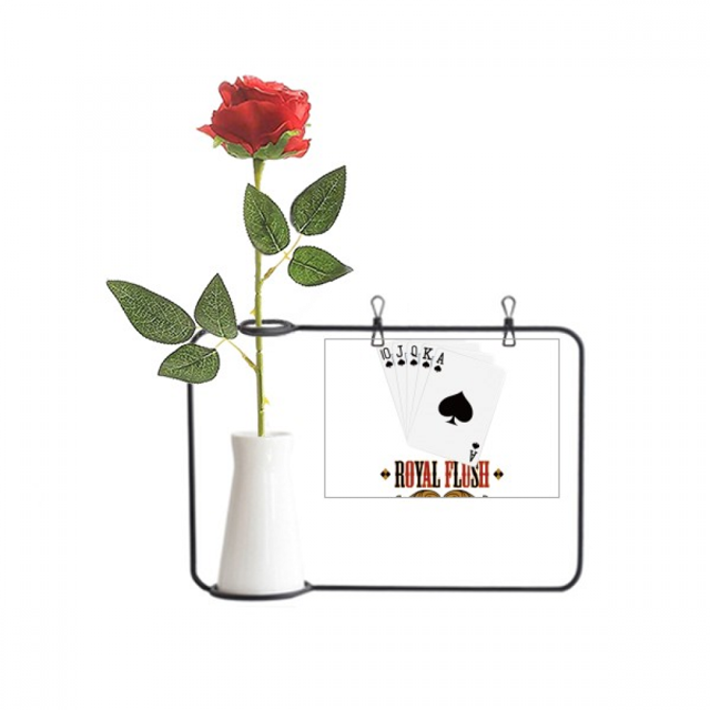 Patron de juego naipes fichas utensilios Botella de decoración de jarrones colgantes de flores rosas artificiales