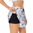 thumbnail image 3 of Lsque Dinosaur Printed Women's Running Shorts with Liner Pockets,Elastic Quick Dry Workout Athletic Gym Yoga Shorts,Womens High Waist Shorts-Medium, 3 of 9