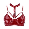 thumbnail image 2 of TSADFHJI Lingerie de Noël Aguichant pour Femmes Rehausseur Soutien-Gorge Col Aguichant Soutien-Gorge en Cuir Soutien-Gorge Réglable Couple Maison Soutien-Gorge Aguichant Col S Rouge, 2 of 8