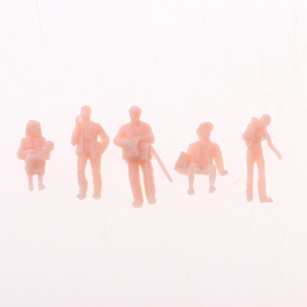100pcs 1/87 Miniature Figures People HO Scale 15mm Human Unpainted Model 