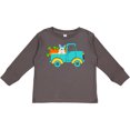 thumbnail image 3 of Inktastic Cute Easter Bunny in Blue Truck with Carrots Boys or Girls Long Sleeve Toddler T-Shirt, 3 of 5