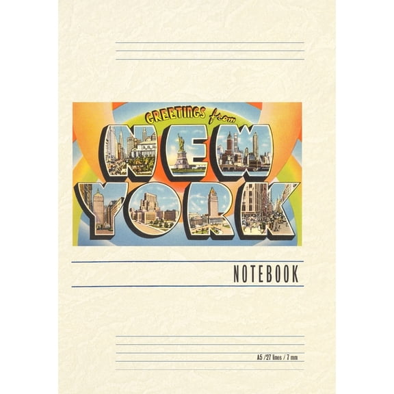Vintage Lined Notebook Greetings from New York, (Paperback)