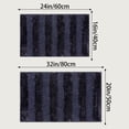 thumbnail image 7 of Unique Bargains Striped Bathroom Mat Soft Fluffy Chenille Baths Rugs Dark Blue 16" x 24", 7 of 7