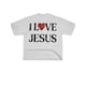 thumbnail image 1 of Vintage I Love Jesus Print Short Sleeve T-Shirt Menswear Top Underwear Tshirt Cotton Polyester,Women's Letter Print Round Neck Tee Perfect GiftMen, Perfect Gift Streetwear Crewneck Black Casual, 1 of 7