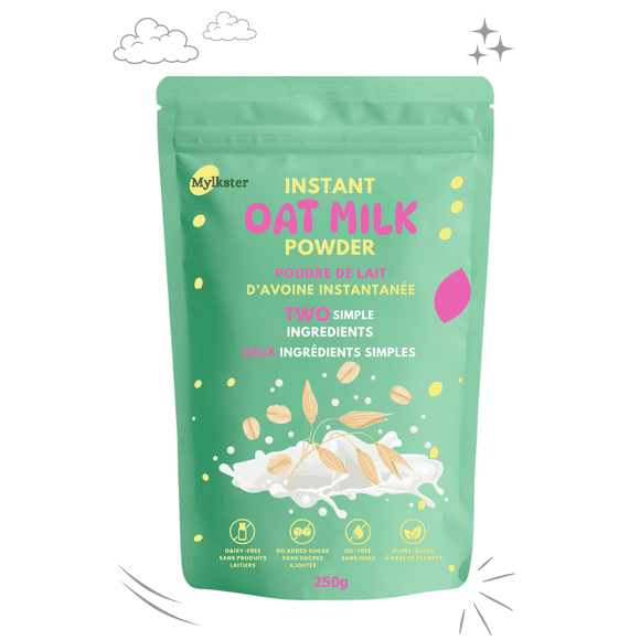 Mylkster Instant Oat Milk Powder – Dairy-Free Plant-Based Milk Alternative, Vegan, Lactose-Free, Just Add Water, Shelf-Stable