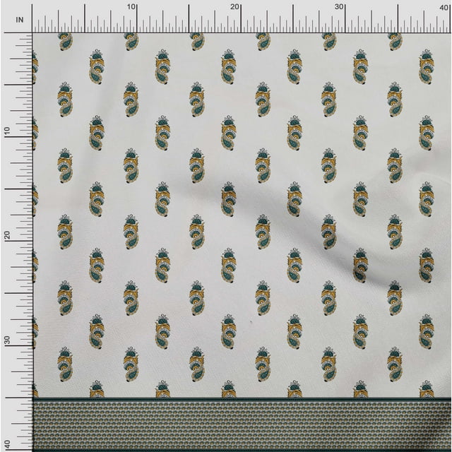 Soimoi Modal Satin Fabric Floral & Leaves Panel Decor Fabric Printed Yard 42 Inch Wide