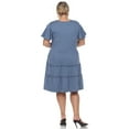 thumbnail image 4 of White Mark Robe à Manches Courtes Col en V pour Femmes Grande Taille, 4 of 6