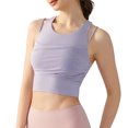 thumbnail image 2 of Top deportivo sexy de dos piezas con cuello redondo y almohadilla para el pecho, costura de moda, hilo, espalda en forma de I, chaleco de fitness para yoga, 2 of 3