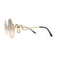 thumbnail image 3 of Womens Serpent Snake Jewel Arm Round Circle Metal Rim Sunglasses Gold Grey Pink, 3 of 4