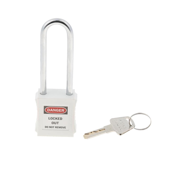 Candado de bloqueo de seguridad DYNWAVEMX Acero inoxidable con llave 2 Blanco 2