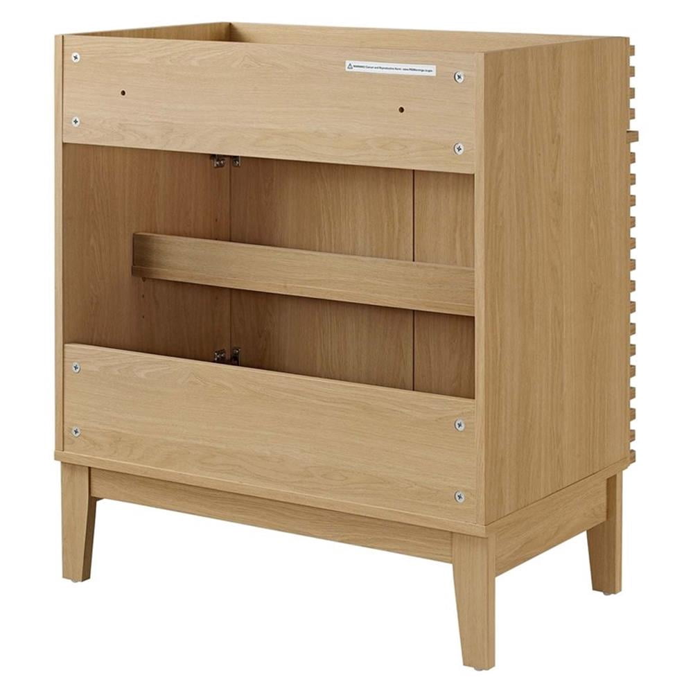 Modway Render 30" Bathroom Vanity Cabinet, Oak, 2 Doors, 53 lbs