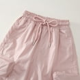 thumbnail image 6 of fnnxnal Girls' Cargo Pants for Girls Kids, Pink Loose Cotton with Pockets, Elastic Waisted Loose Fit Girls Solid Color Pants, Casual Summer Casual Pants Size 2-3T, 6 of 9