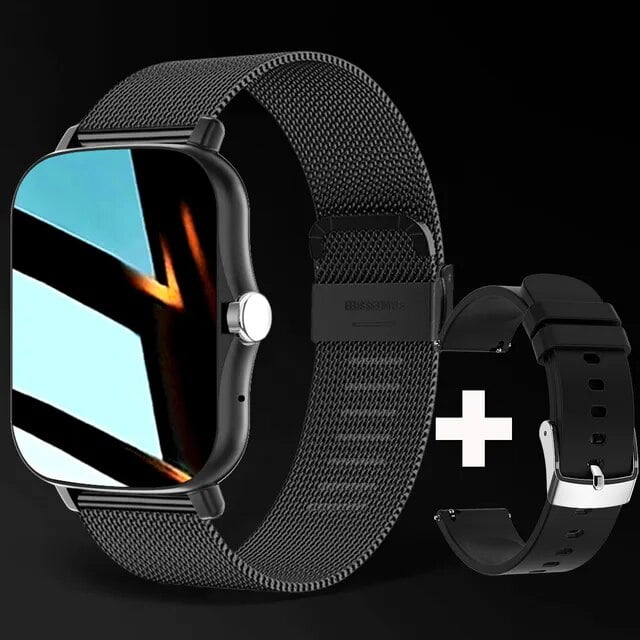 Square Smart Watch Women Men Smartwatch Touch Dial Call Music Smartclock For Android IOS Fitness Tracker Sport Smart watch silicone gray 7 Walmart