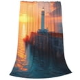 thumbnail image 2 of Vsdgher Lighthouse At Sunset Coast Ultra-Soft Micro flannel Blanket Throw Blankets for Couch Sofa, Bed (4 sizes)-50"x40", 2 of 7