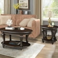 thumbnail image 2 of 42" Oval Coffee Table For Living Room, 2 Solid Wood Shelf, Classical Design, Easy To Up 42", With Shelf Living, Heat- Surface, Assembly Required, 2 of 5