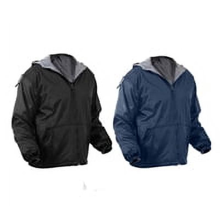 Reversible Nylon Jacket with Fleece Lining, Black, 2XL - Walmart.com