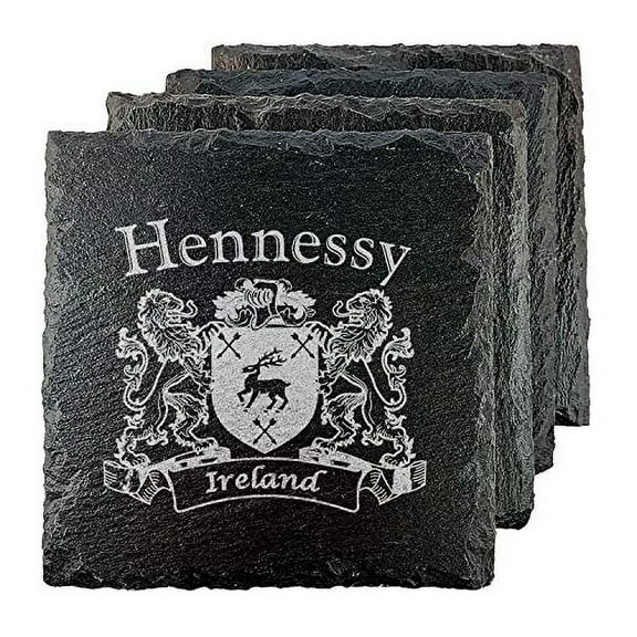 Hennessy Irish Coat of Arms Slate Coasters - Set of 4