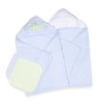 thumbnail image 2 of (2 pack) Spasilk Baby 2 Terry Hooded Towels & 2 Washcloths Bath Set for Newborns and Infants, Blue Dino, 2 of 3