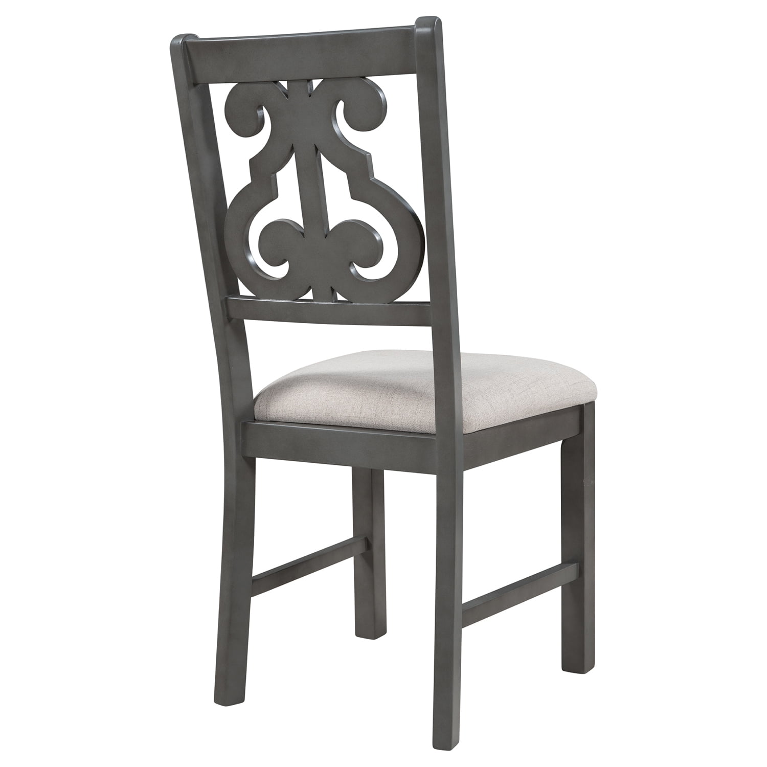 Kepooman 5-Piece Round Dining Table and Chair Set, Dining Table Set for Dining Room, Compact Kitchen Table Set for Home, Gray Kepooman 5-Piece Round Dining Table and Chair Set, Dining Table Set for Dining Room, Compact Kitchen Table Set for Home, Gray