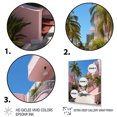 thumbnail image 3 of Designart "Pink House in Miami I" Floral Floater Framed Wall Art Print, 3 of 7