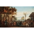 thumbnail image 2 of Franciszek Kostrzewski 18x13 Gold Ornate Wood Frame and Double Matted Museum Art Print Titled - Circus in Saska Kępa (1852), 2 of 4