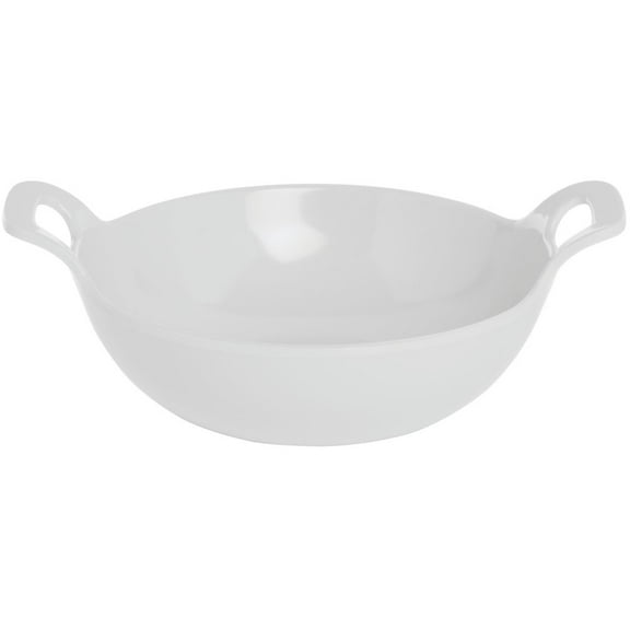HUBERT® Double-Handled Serving Bowl, White Melamine- 10 1/4" L x 8" W x 2 1/2" H