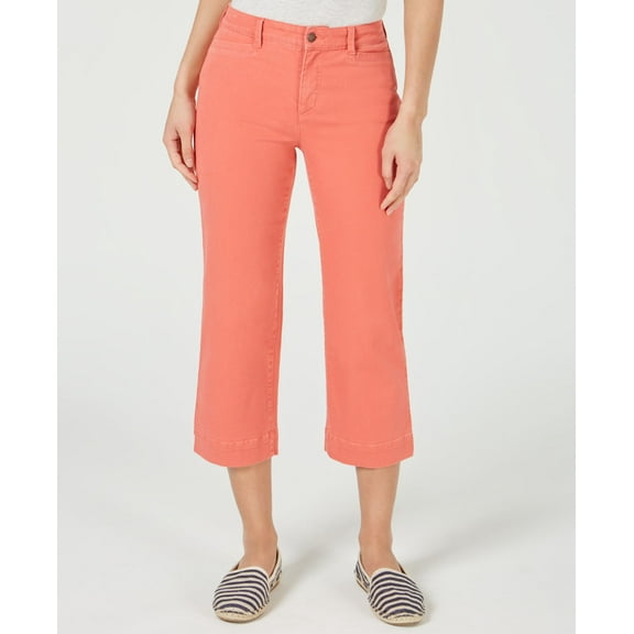 Charter Club Petite Wide Leg Flare Crop Jeans Sweet Pepper 8P