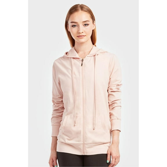Sofra Womens Zip Up Hoodie Soft Cotton Jacket Sportswear, Sunset, Size: Small