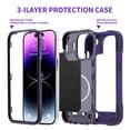 thumbnail image 2 of Dteck for iPhone 14 Pro Max Case Built-in Magnet Compatible with MagSafe Charging Rugged Case Shockproof Drop Protection Protective Cover with Kickstand for iPhone 14 Pro Max,Deep Purple, 2 of 5