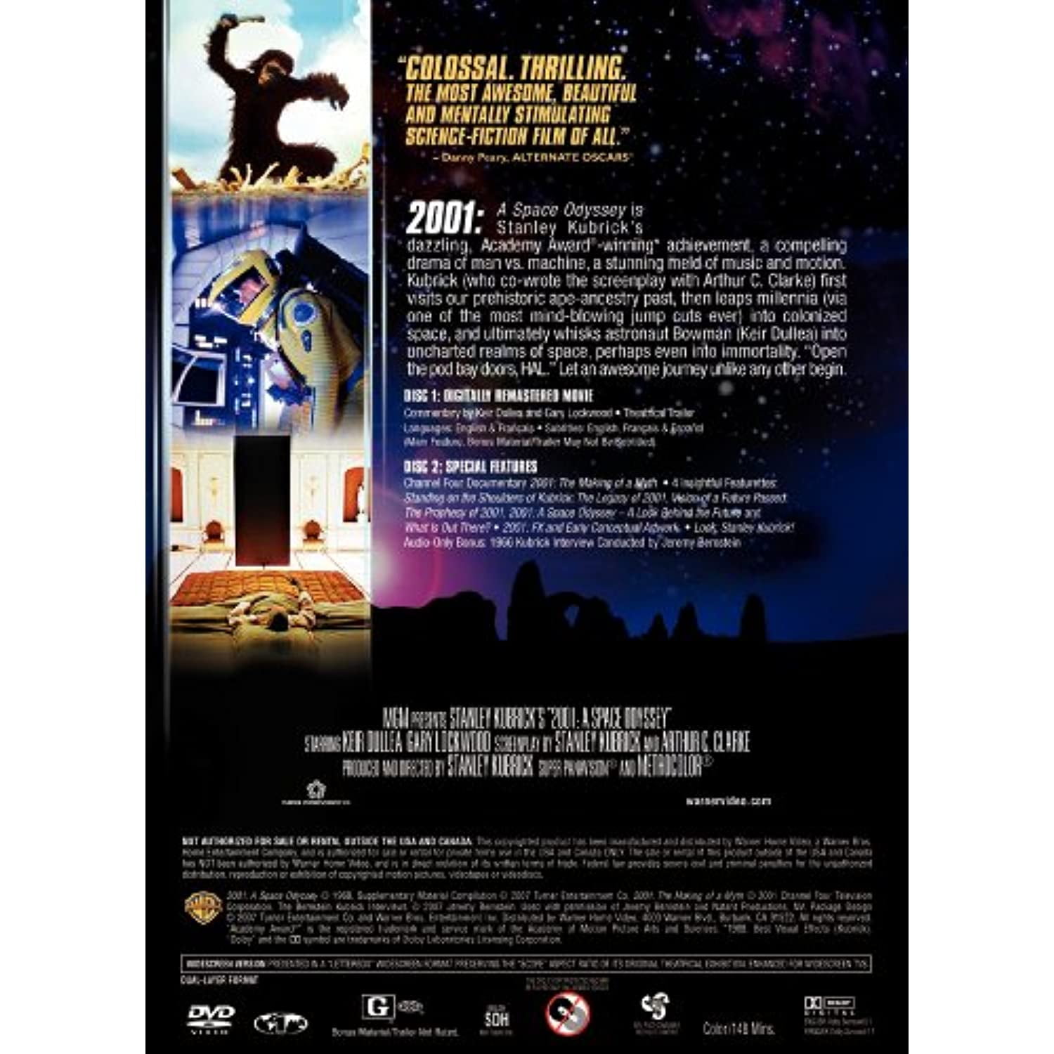 Free Shipping! 2001: A Space Odyssey (DVD), Warner Home