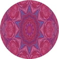 thumbnail image 1 of Ahgly Company Machine Washable Indoor Round Transitional Neon Pink Area Rugs, 3' Round, 1 of 7
