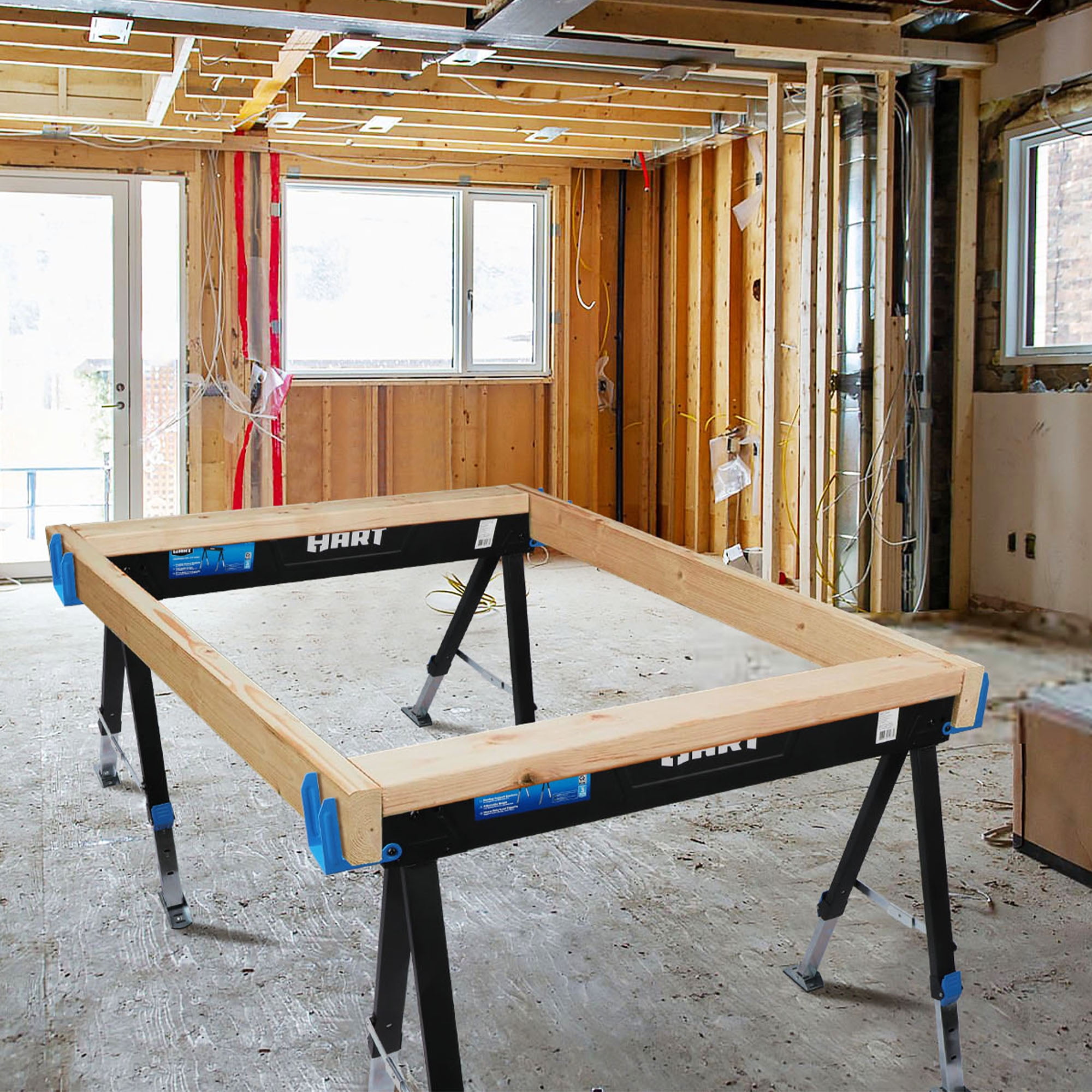 Hart Adjustable Steel Sawhorse (1100-lb Capacity)