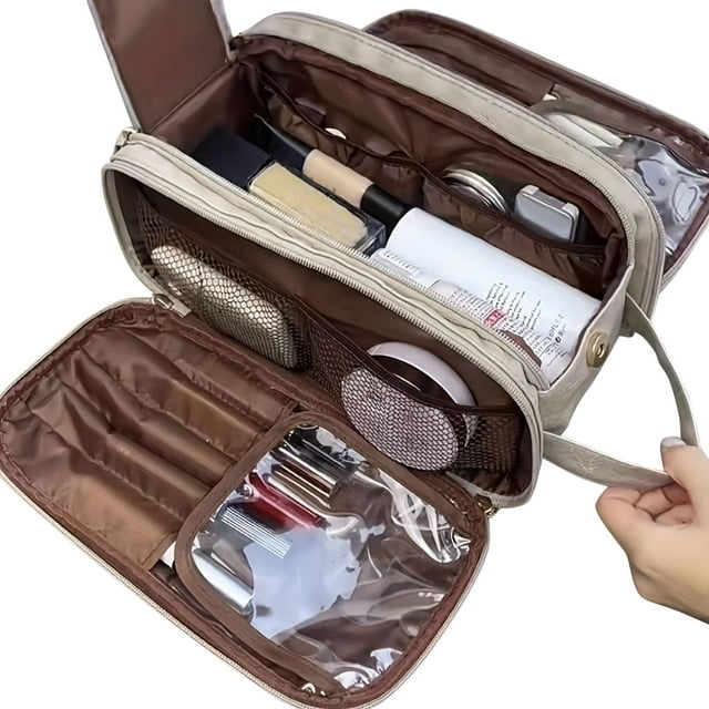 Amzcrzy Storage and Organization Cosmetics Storage Multi Functional Makeup Bag for Women, Large Capacity, Portable, Travel, High-End Makeup Brushes, Toiletries, Storage Bag Home Storage