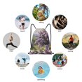 thumbnail image 6 of Sikiie Lilacs Teapot Scenic Painting Drawstring Backpack Drawstring Bags, Draw String Back Bag for Sports, Gym, Travel, Swimming, Beach-Medium, 6 of 6