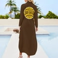 thumbnail image 2 of San Diego Retro Big League Baseball - Brown Long Sleeved Shirt Dress elegant and pretty women's dresses women clothes, 2 of 6