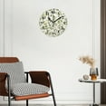 thumbnail image 3 of Battery Operated Analog Wall Clocks Non-Ticking Silent Modern Clock Decorative for Home,Office-Hand-Painted Leaves And Branches On White Background(12inch), 3 of 4