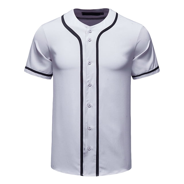 Birdeem Chemises pour Hommes Chemise Décontractée à Manches Courtes Patchwork de Baseball avec Boutons