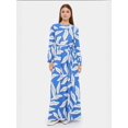 thumbnail image 2 of Abstract Print Maxi Dress with Long Sleeves, 2 of 5