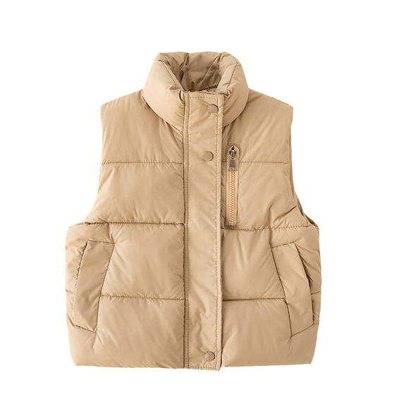 Godderr Kids Toddler Winter Down Vest Coat for Boys Girls Sleeveless Puffer Vest Jacket Lightweight Thickened Down Jacket Tops Winter Down Waistcoat Outerwear for 3-12Y