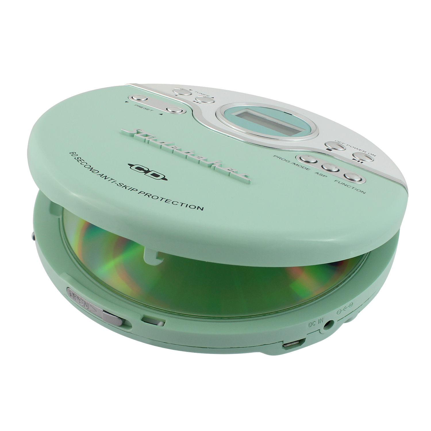 Studebaker Sb3703mw Personal Jogging CD Player with FM Pll Radio (Mint Green/white) - image 5 of 5