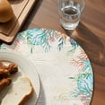 thumbnail image 3 of Beige Coastal Round 13 Inch Placemats Set of 8, Summer Nautical Beach Coral Starfish HeatResistant Non Slip Place Mats for Dining Table, Wipeable Braided Kitchen Table Mats for Housewarming, 3 of 9