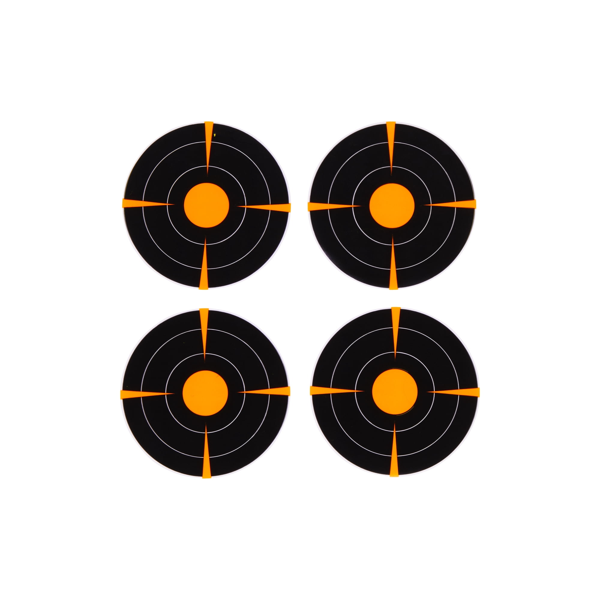 Ez Aim Adhesive Splash Reactive Paper Shooting Targets, 3 In Bullseye, 4-Targets Per Sheet, 12-Sheets, Black/Orange, 2 Pack