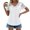 White women v neck lace top a1, variant on SSZMDLB Women V Neck Short Sleeve T-Shirts Eyelet Lace Top Curved Hem Solid Casual Summer Tees Elegant Vacation Outfits Workout Clothes, White XL