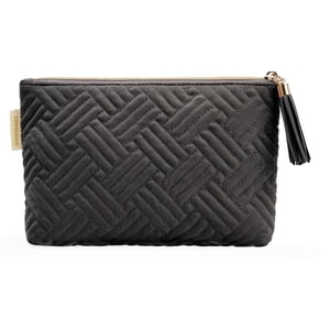 Small Water-Resistant Quilted Cosmetic Pouch