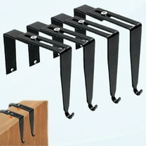 Cubicle Hooks，4 pcs Over The Door Hook Office Cubicle Hangers Wall Cubicle Hooks，with Thickness 1 3/8 Inch to 3 1/2 Inch for Universal Partitions Hanging Set (Black) (4PCS)