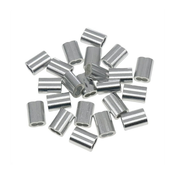 Riwesomey Clips de manga de bucle de prensado de aluminio de amplia aplicación, 100 piezas, para diversos usos, fabricados con aluminio Jardín y Patio