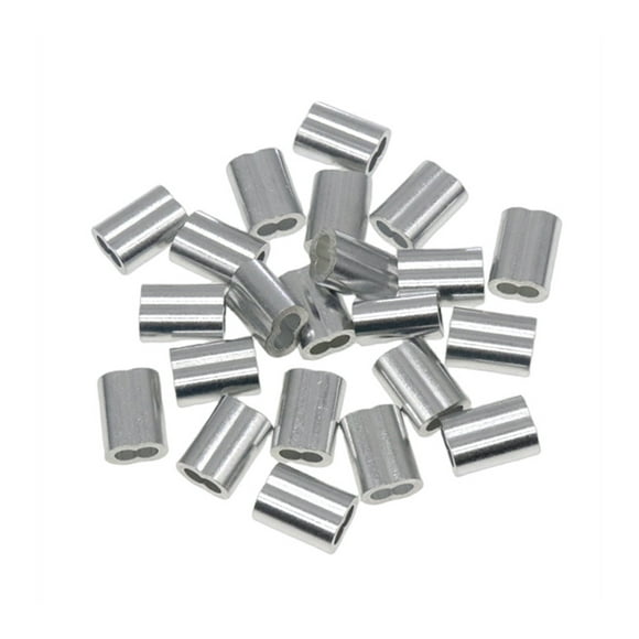 Eigraketly Clips de manga de bucle de prensado de aluminio de amplia aplicación, 100 piezas, para diversos usos, fabricados con aluminio Jardín y Patio