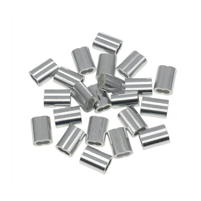 Decodeary 100pack/lot Made With Aluminum For Easy And Reliable Crimping Sleeve Clip With Double Hole Easy To Wide Application 1Set