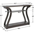 thumbnail image 2 of RTYJGD Console Table, 11.4"D x 47.2"W x 32.1"H Wood 3-Tier Storage, Rectangular Sofa Entryway Table with Arc Side Panels​,Brown, 2 of 10