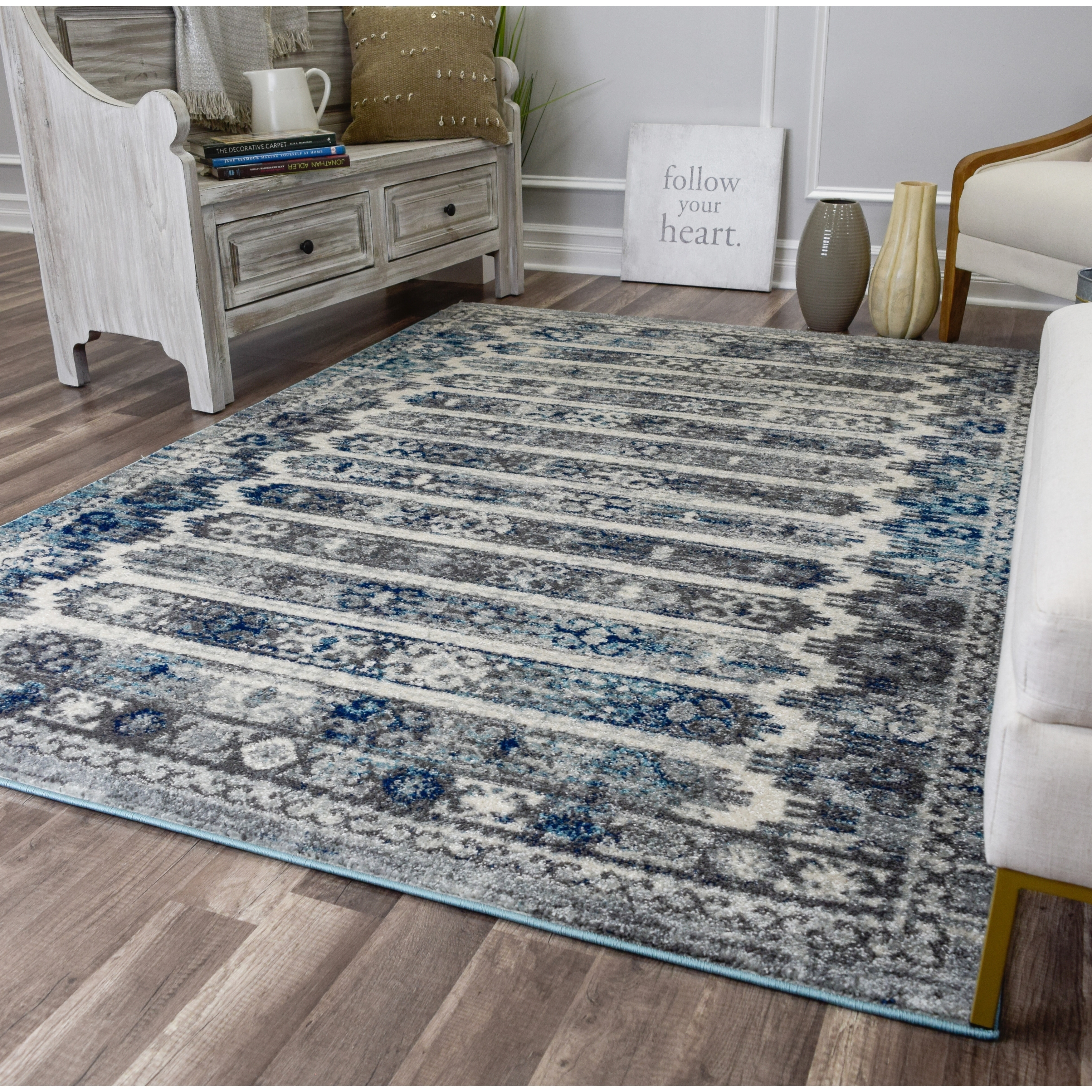 Rugs America Marrakesh Collection Cobblestone MK50B Vintage Transitional Area Rug 8' x 10'